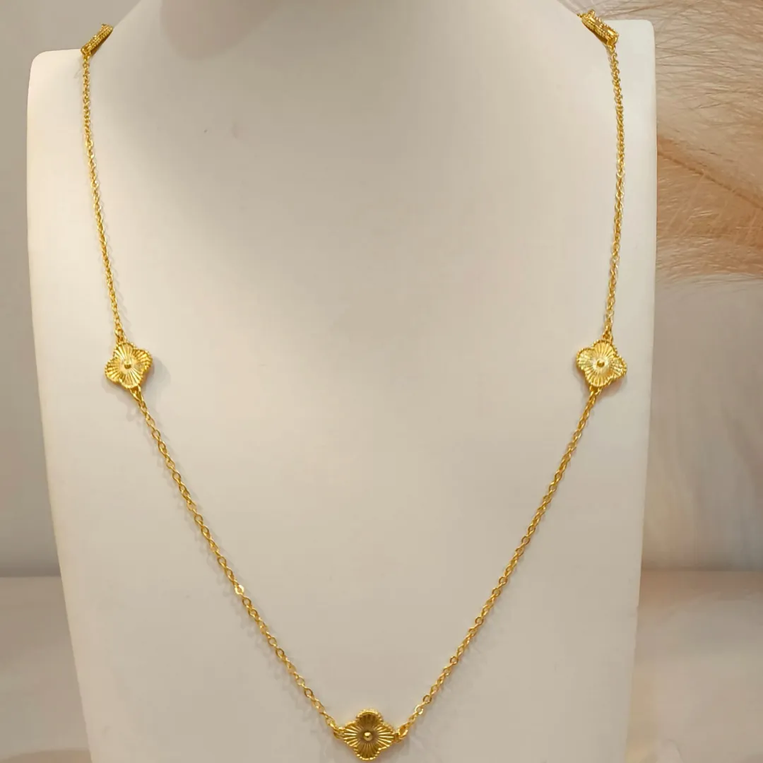 COLAR VAN CLEEF 5 TREVOS DOURADOS 80CM