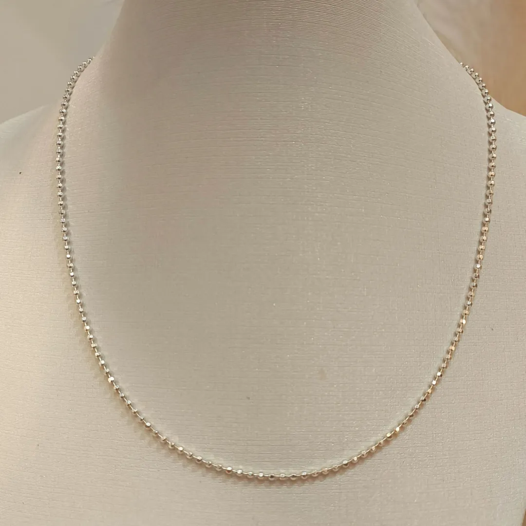 CORRENTE PRATA VENEZIANA E BOLINHAS 45CM