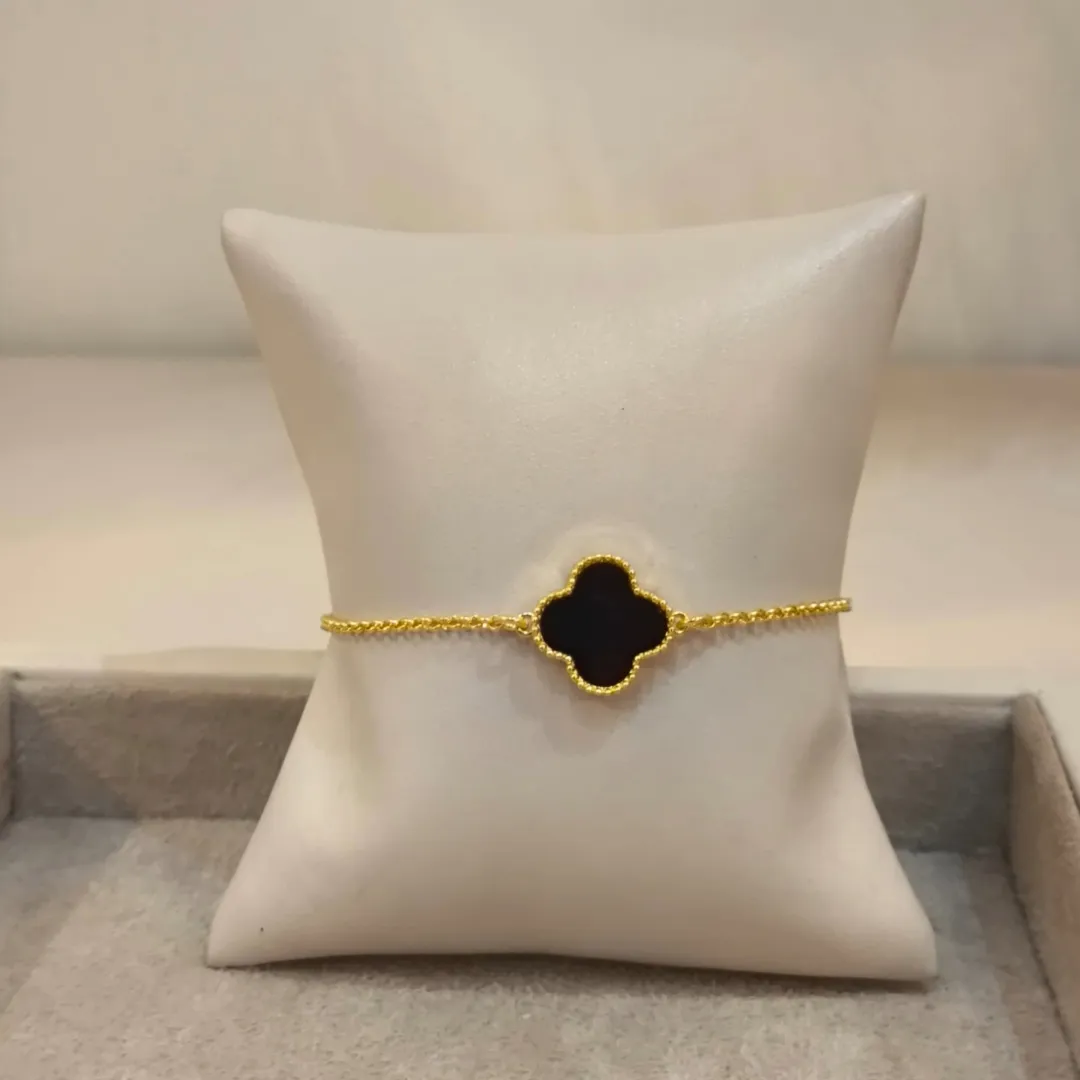 PULSEIRA VAN CLEEF TREVO PRETO ELO PORTUGUÊS