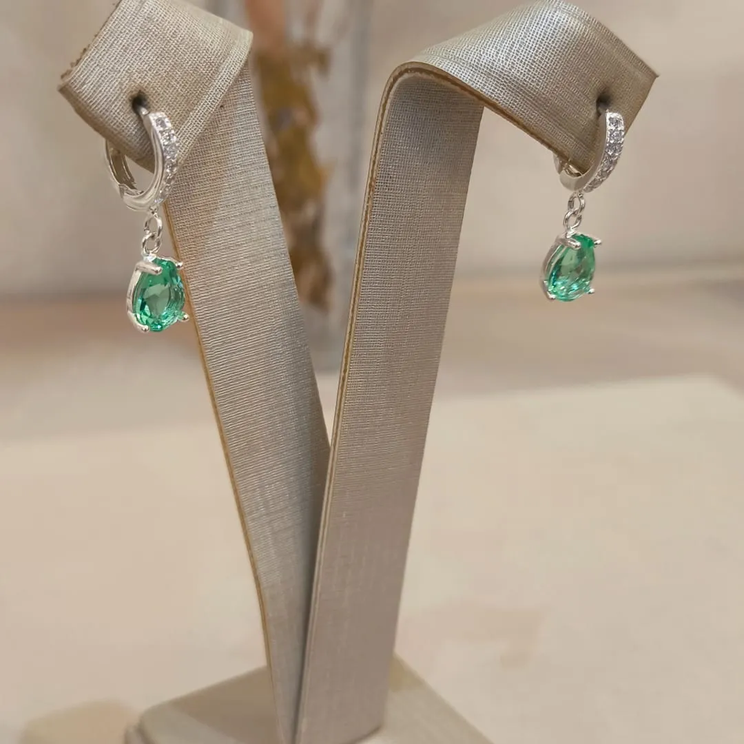 RGOLA PRATA GOTA ZIRCÔNIA VERDE