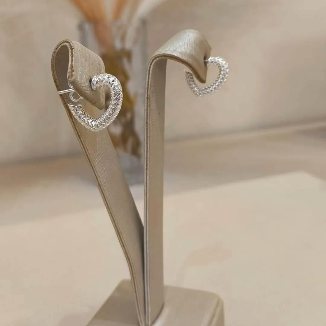 ARGOLA PRATA CORACÃO OCA