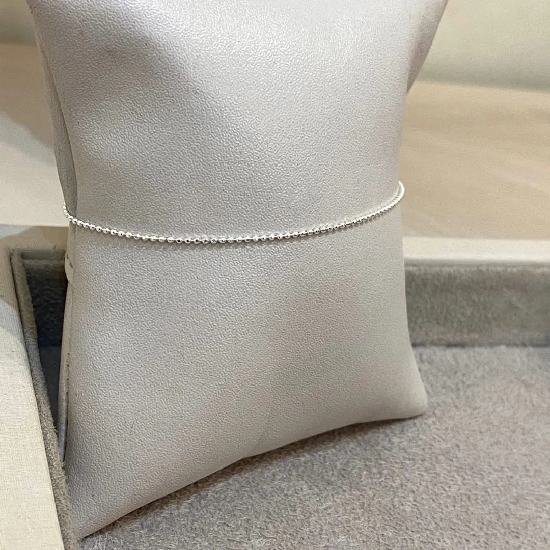 PULSEIRA PRATA BOLINHAS DIAMANTADAS 20CM