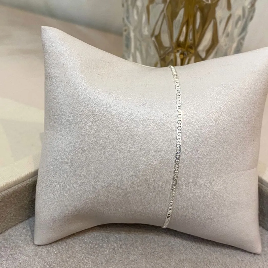 PULSEIRA PRATA PIASTRINE FINA 21CM