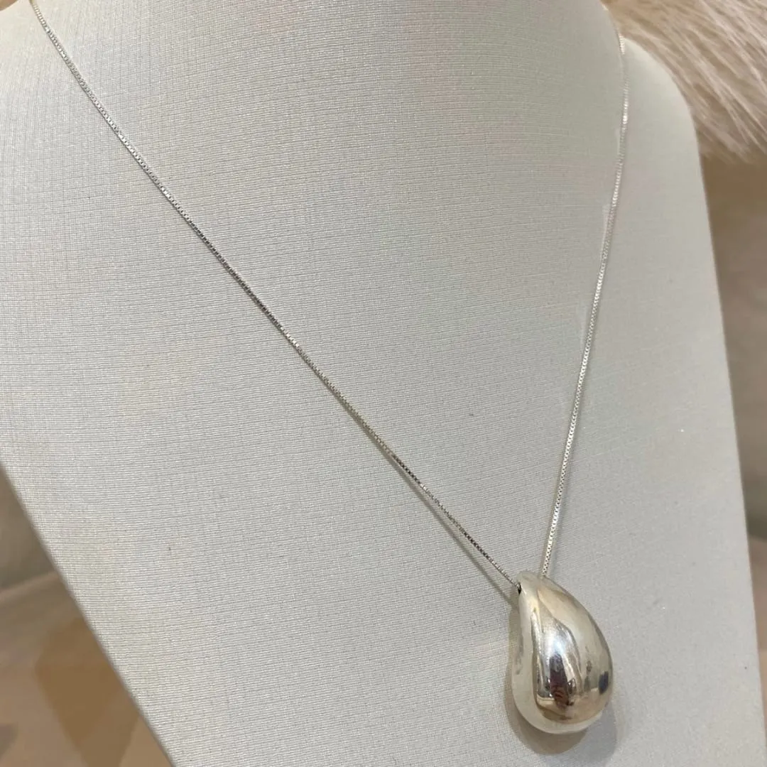 CORRENTE PRATA 45CM COM GOTA