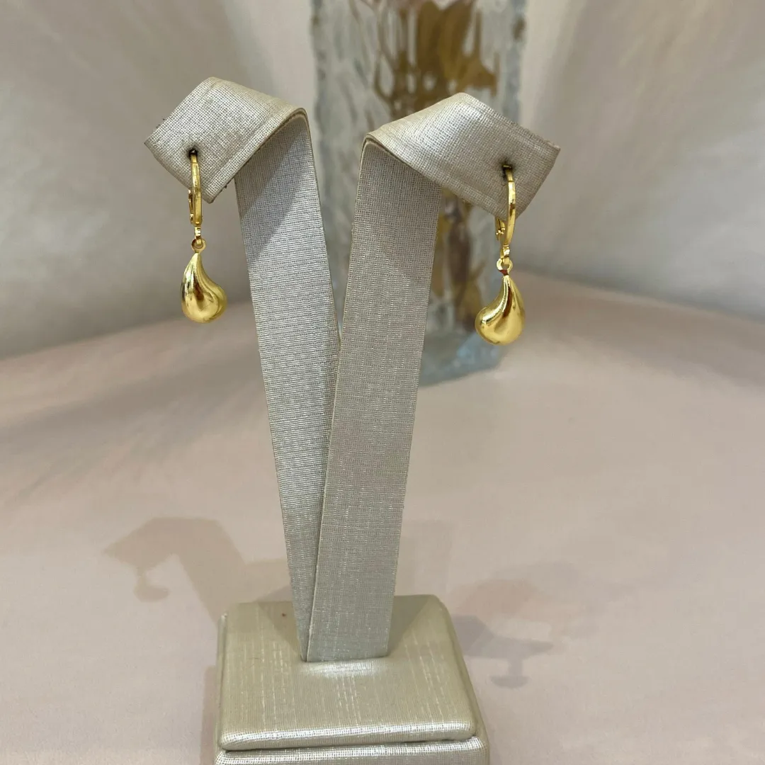 ARGOLA PINGENTE GOTA CURVA P