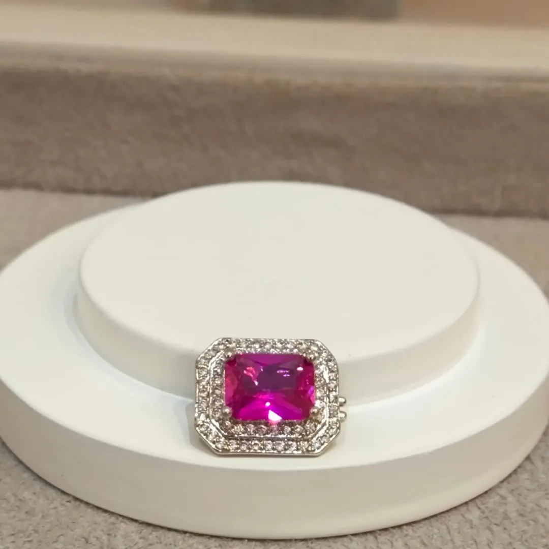 PINGENTE PARA PULSEIRA QUADRADO PINK