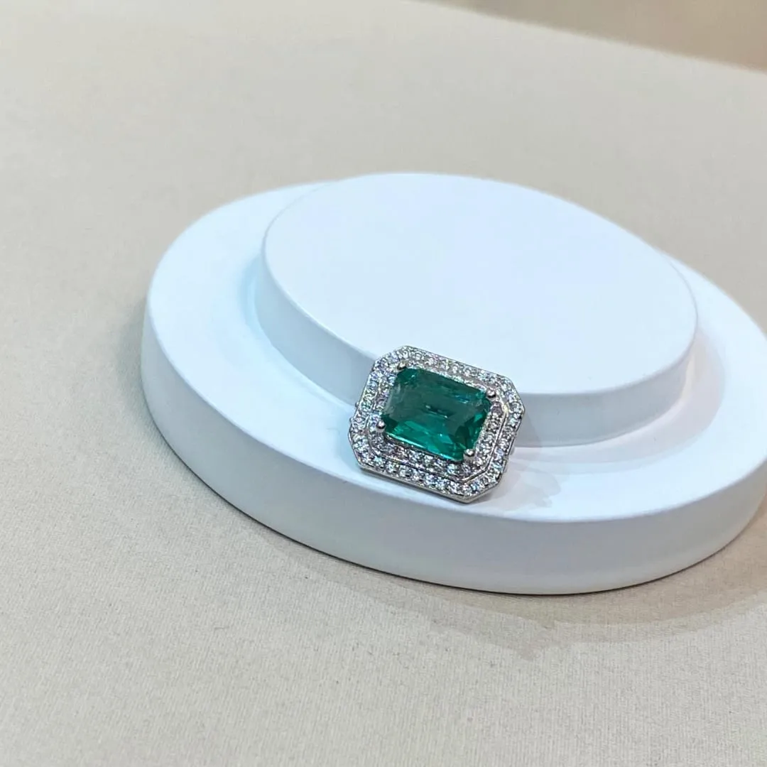 PINGENTE PARA PULSEIRA RETANGULAR VERDE ÁGUA