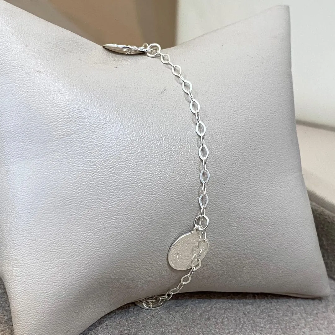 PULSEIRA PRATA 4 MEDALHAS PAI NOSSO