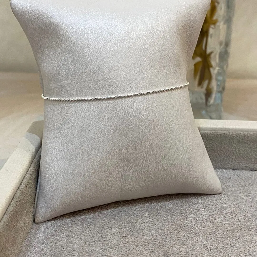 PULSEIRA PRATA BOLINHAS DIAMANTADAS 20CM