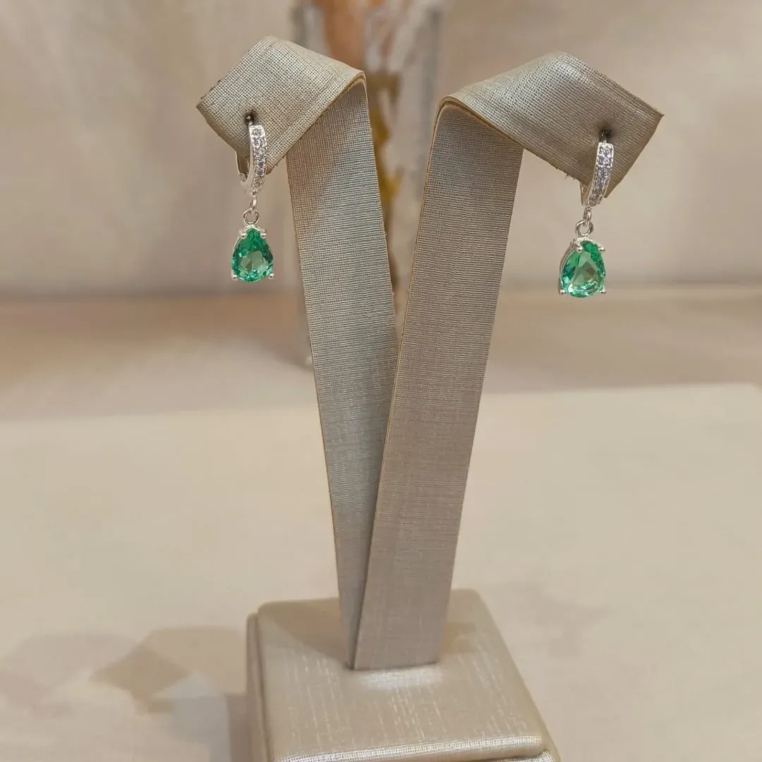 RGOLA PRATA GOTA ZIRCÔNIA VERDE
