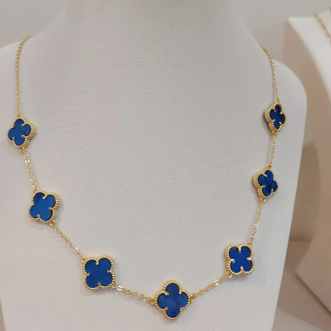 CHOKER 7 TREVOS AZUL