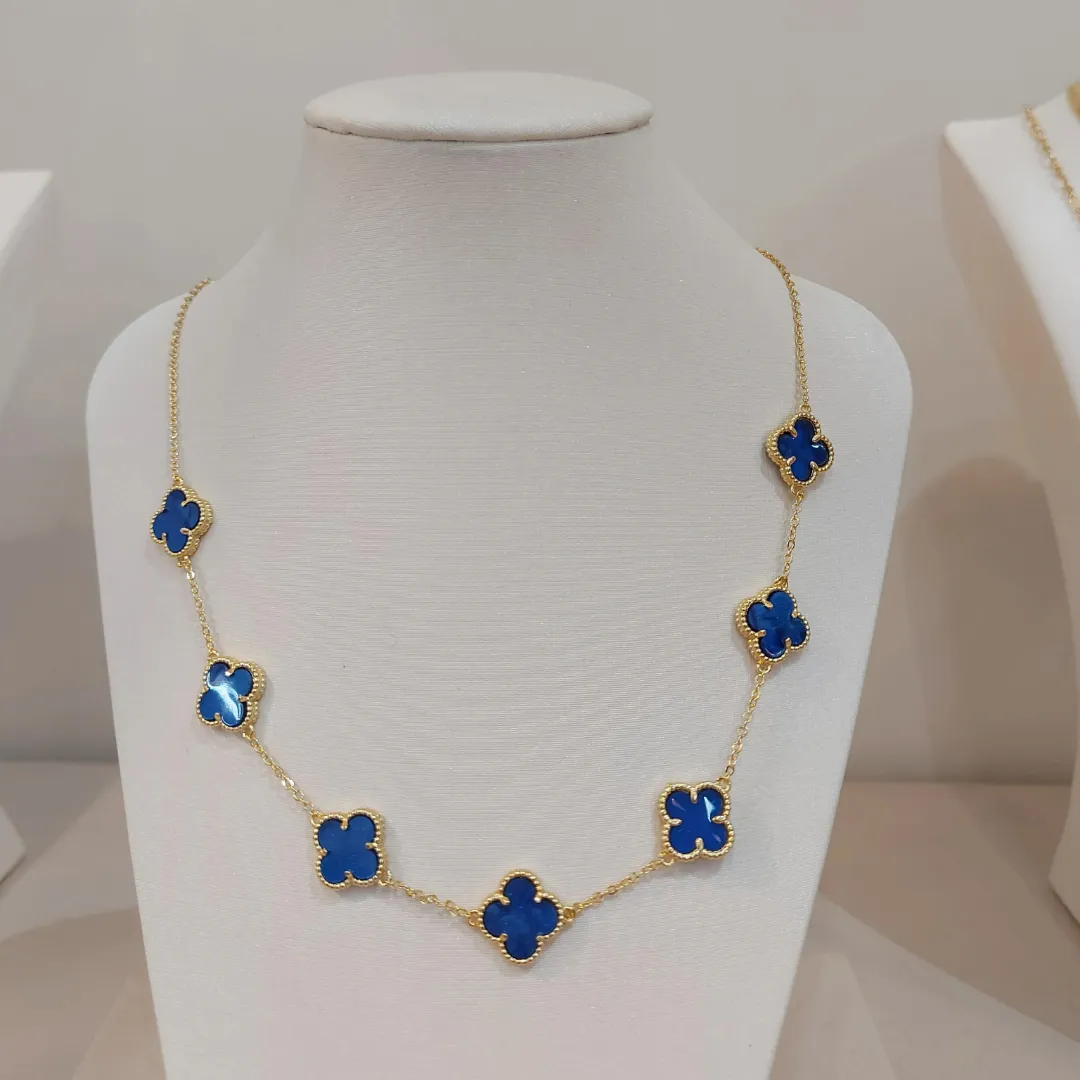 CHOKER 7 TREVOS AZUL