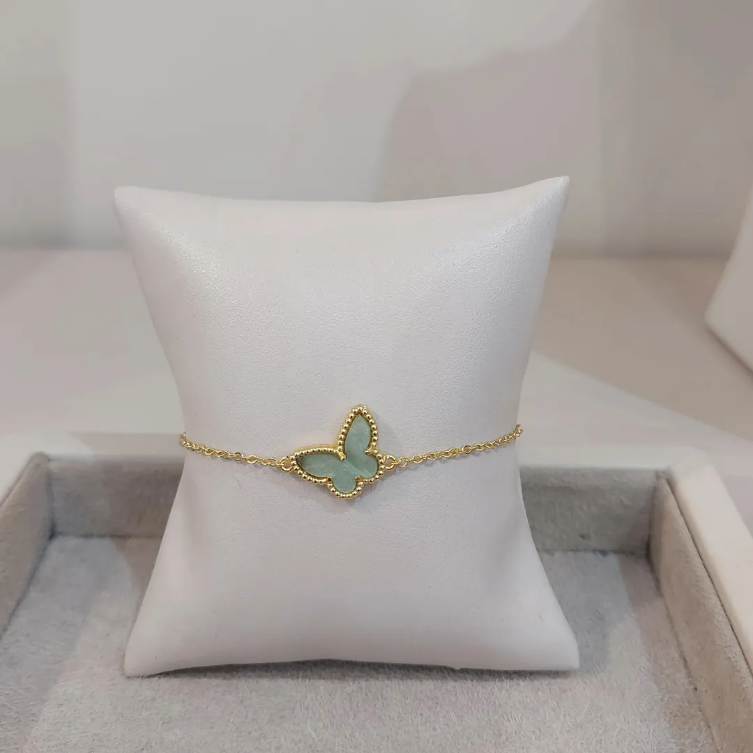 PULSEIRA BORBOLETA MADREPÉROLA VERDE