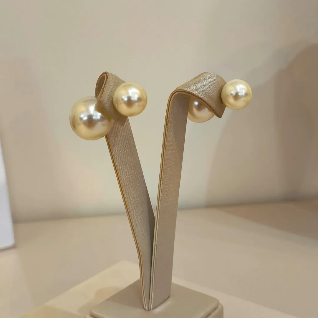 BRINCO PÉROLA DUPLA INSPIRAÇÃO DIOR