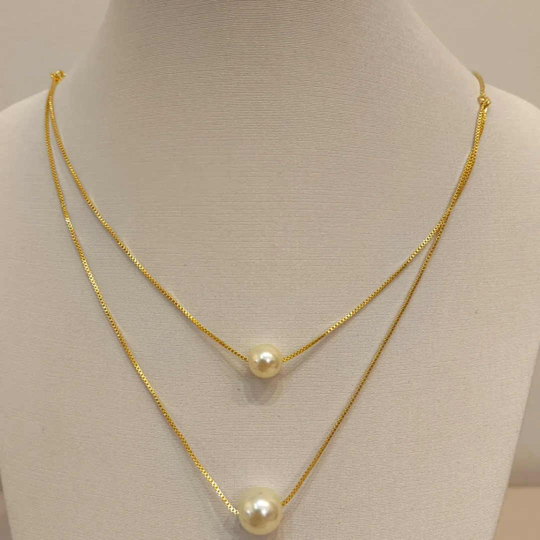COLAR DUPLO COM PÉROLAS