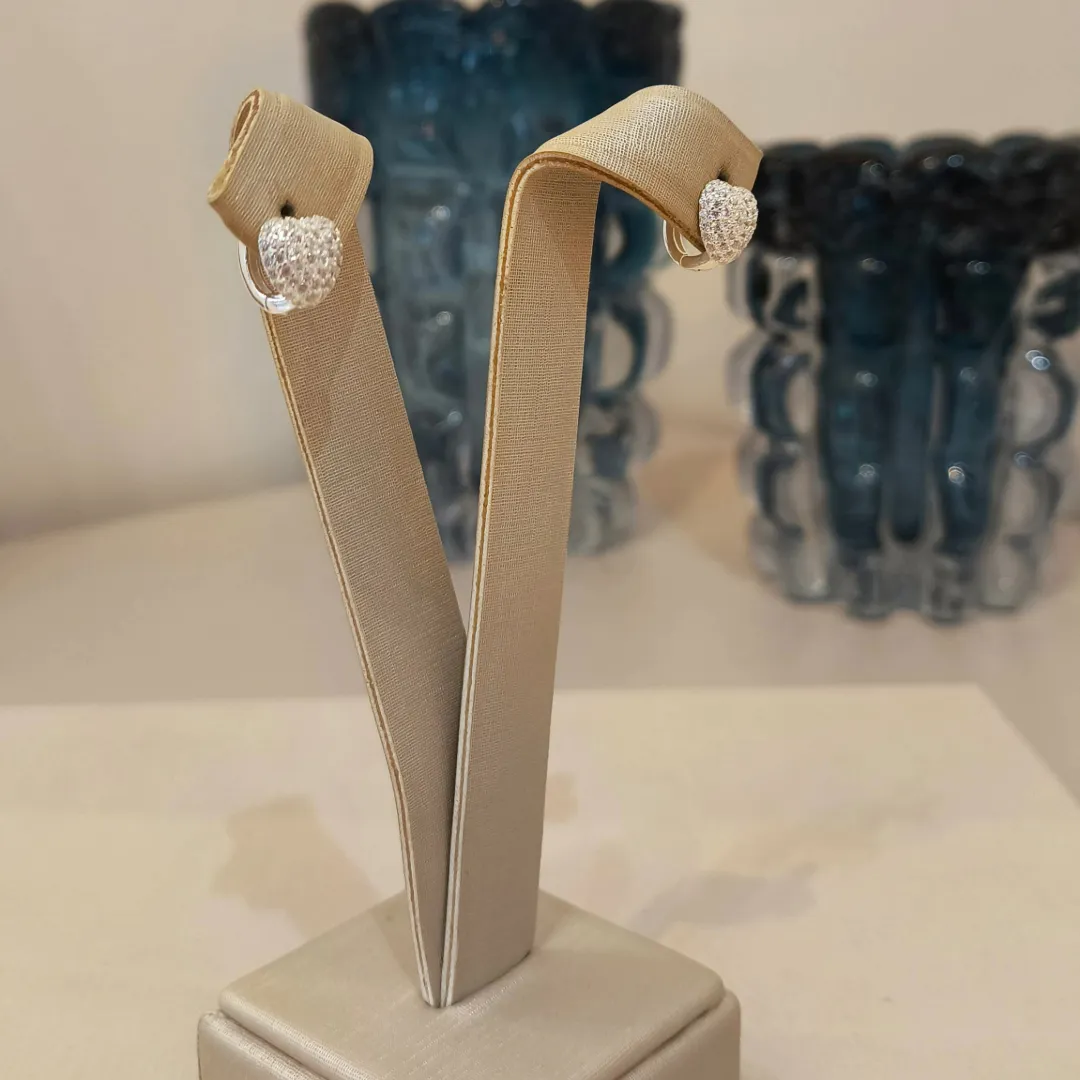 ARGOLA PRATA CORAÇÃO CRAVEJADO P