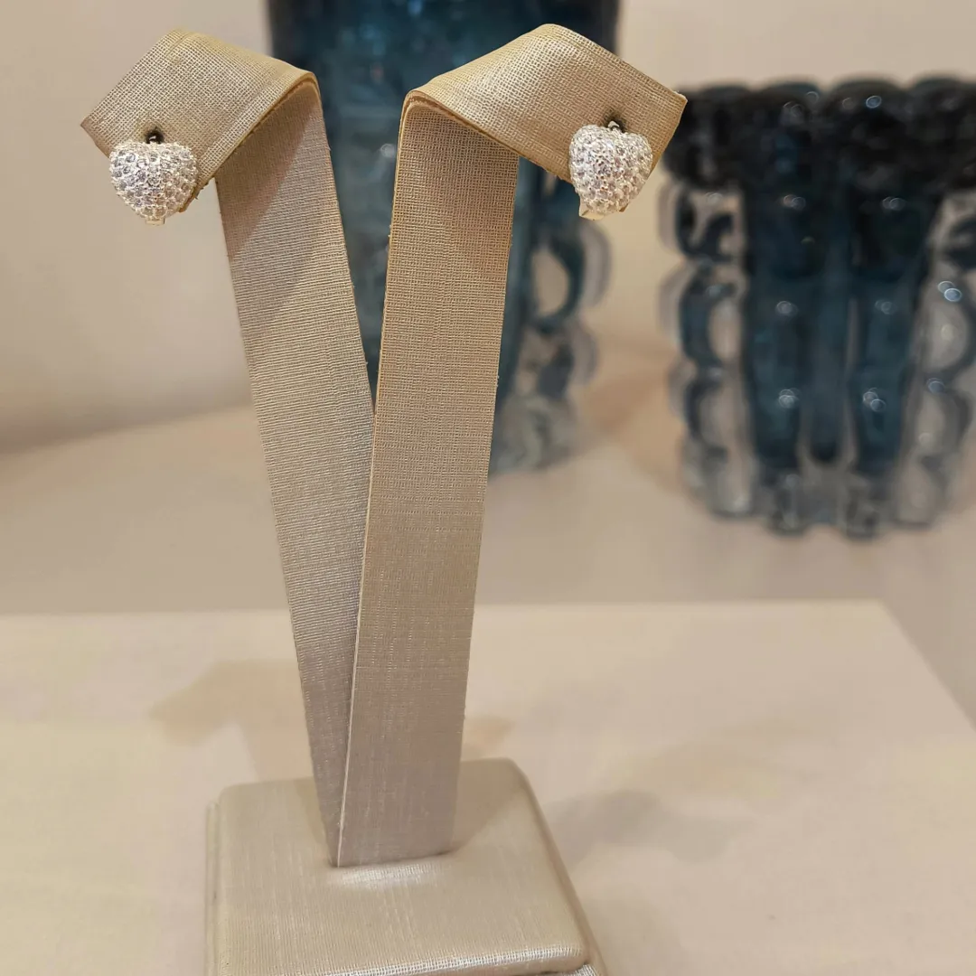 ARGOLA PRATA CORAÇÃO CRAVEJADO P