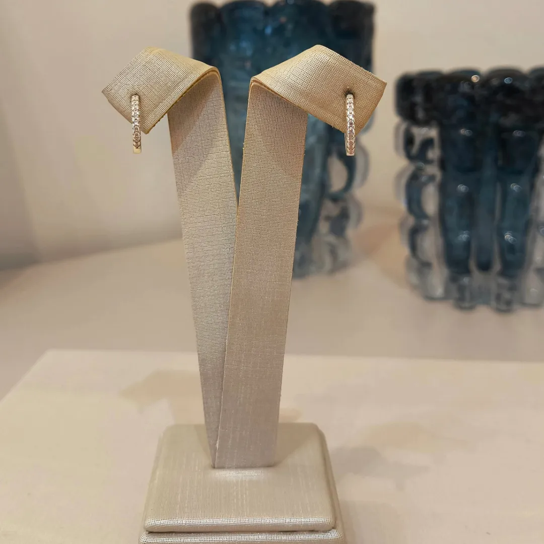 ARGOLA PRATA CRAVEJADA FILEIRA ÚNICA