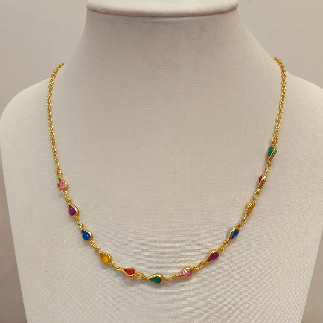 CHOKER GOTAS ZIRCÔNIAS COLORIDAS