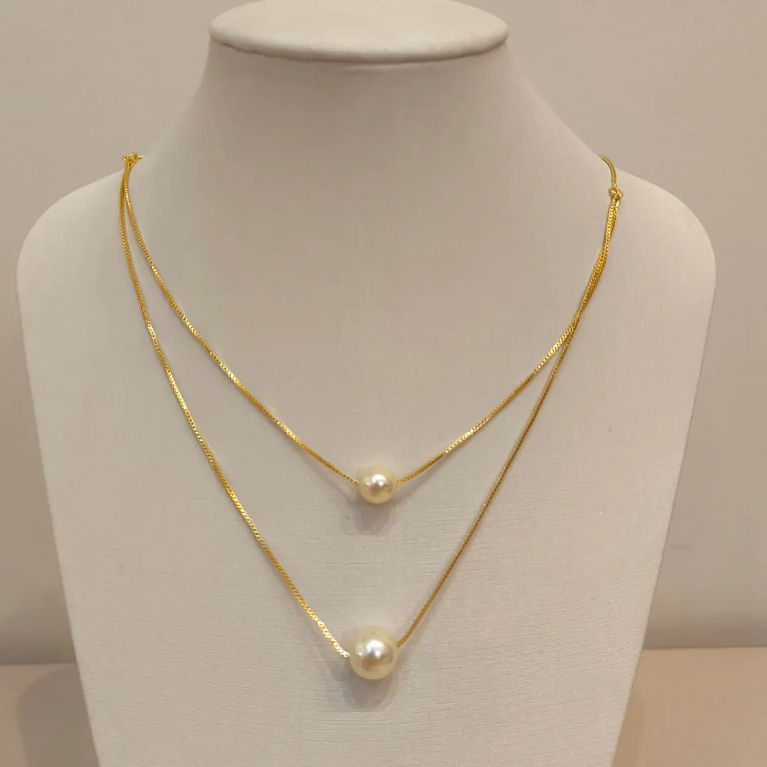 COLAR DUPLO COM PÉROLAS