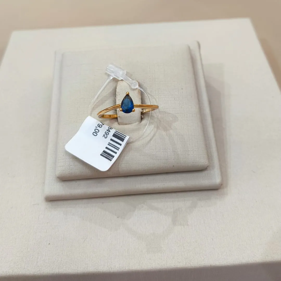 ANEL SOLOTÁRIO GOTA AZUL MARINHO TAMANHO 19