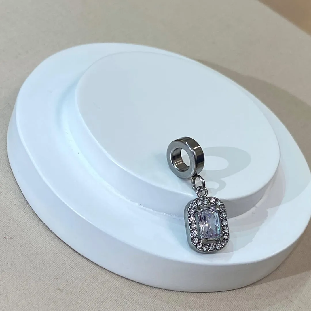 BERLOQUE AÇO RETANGULO ZIRCÔNIA CRISTAL