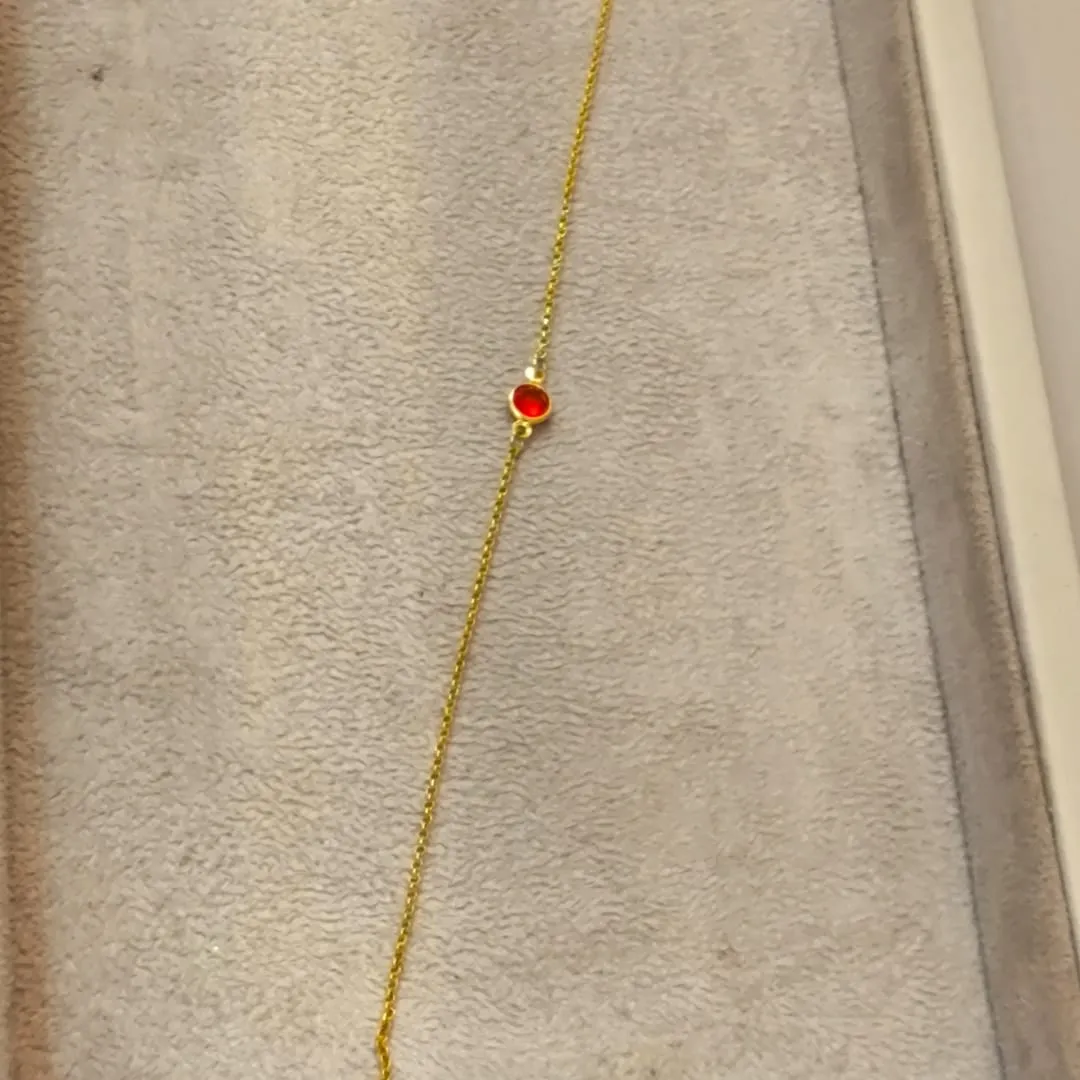 TORNOZELEIRA ZIRCONIA VERMELHO
