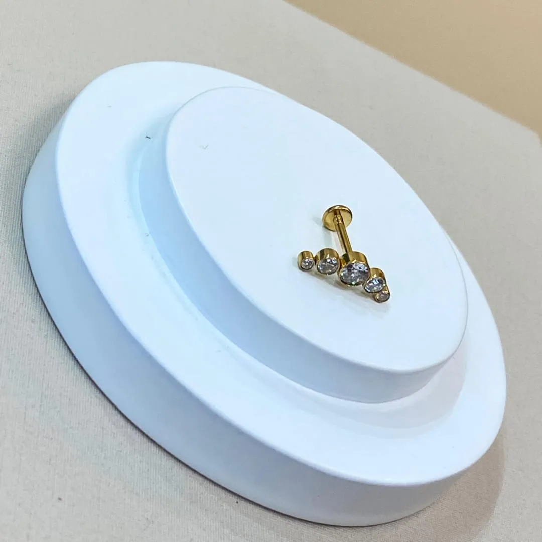 PIERCING 5 ZIRCÔNIAS PVD GOLD