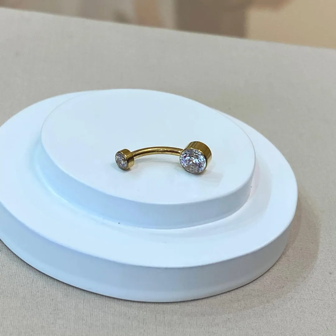 PIERCING UMBIGO PVD GOLD ZIRCÔNIA CRISTAL