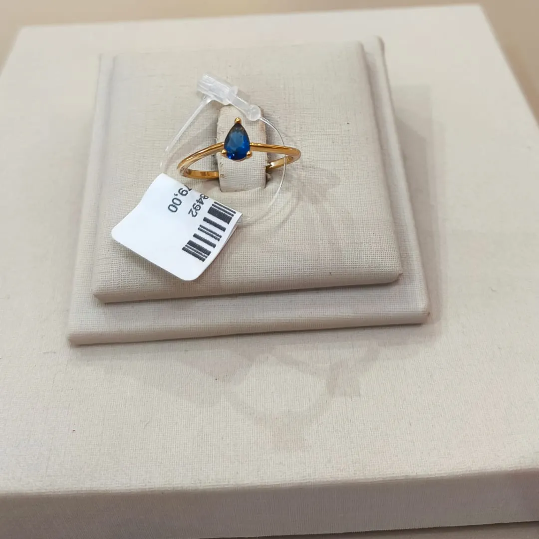 ANEL SOLOTÁRIO GOTA AZUL MARINHO TAMANHO 19