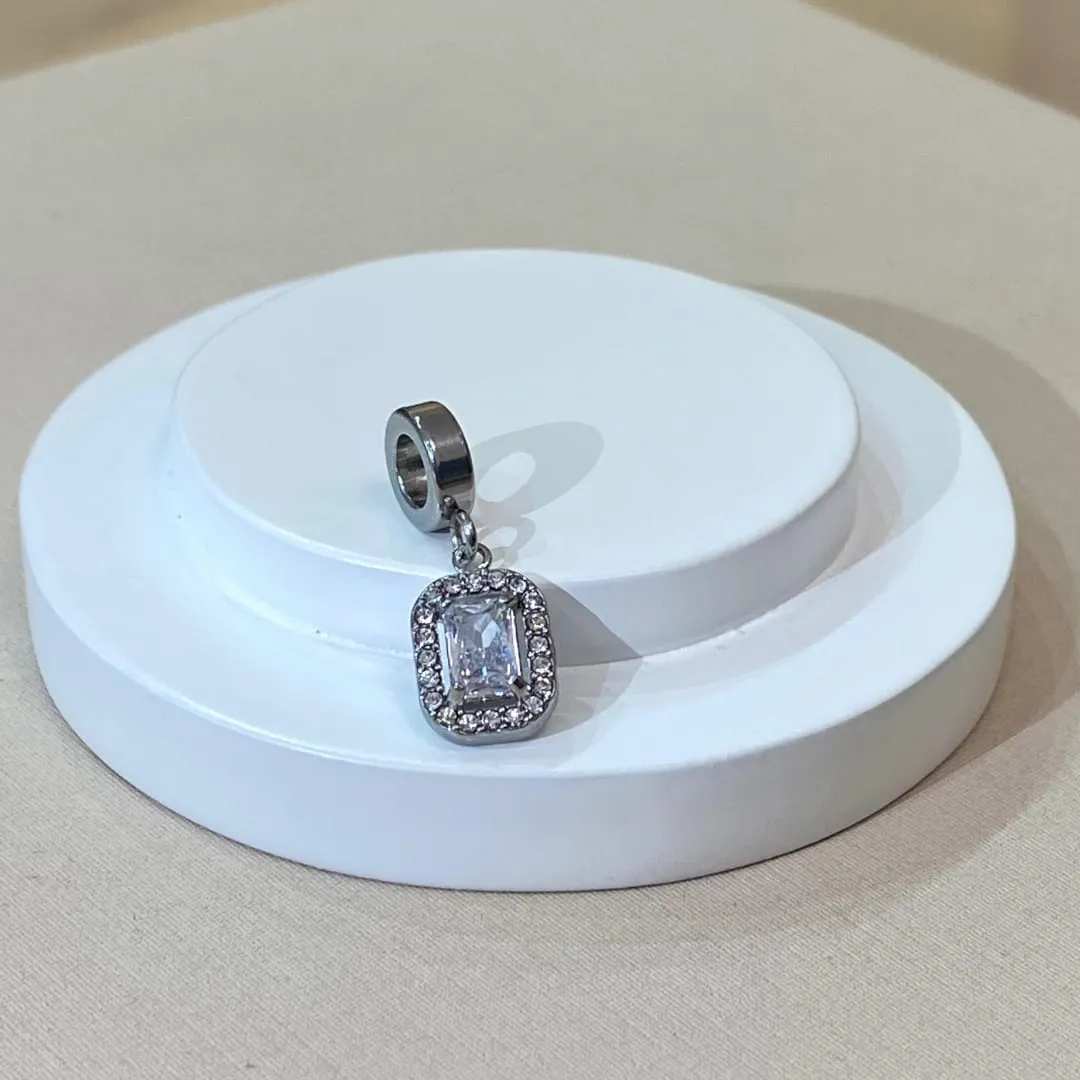 BERLOQUE AÇO RETANGULO ZIRCÔNIA CRISTAL