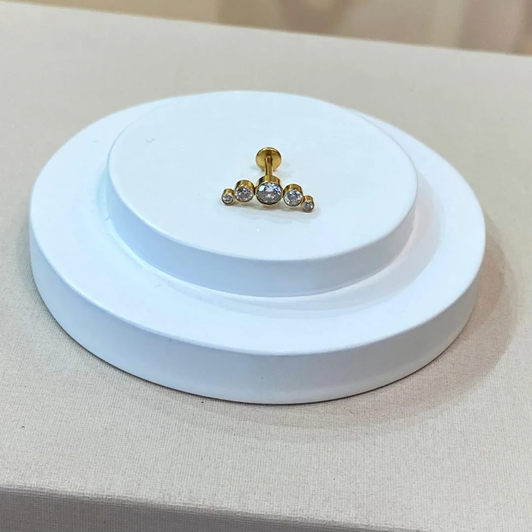 PIERCING 5 ZIRCÔNIAS PVD GOLD