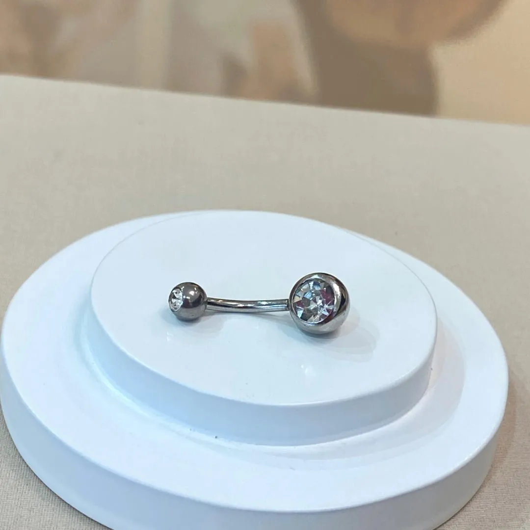 PIERCING UMBIGO AÇO ZIRCÔNIA CRISTAL