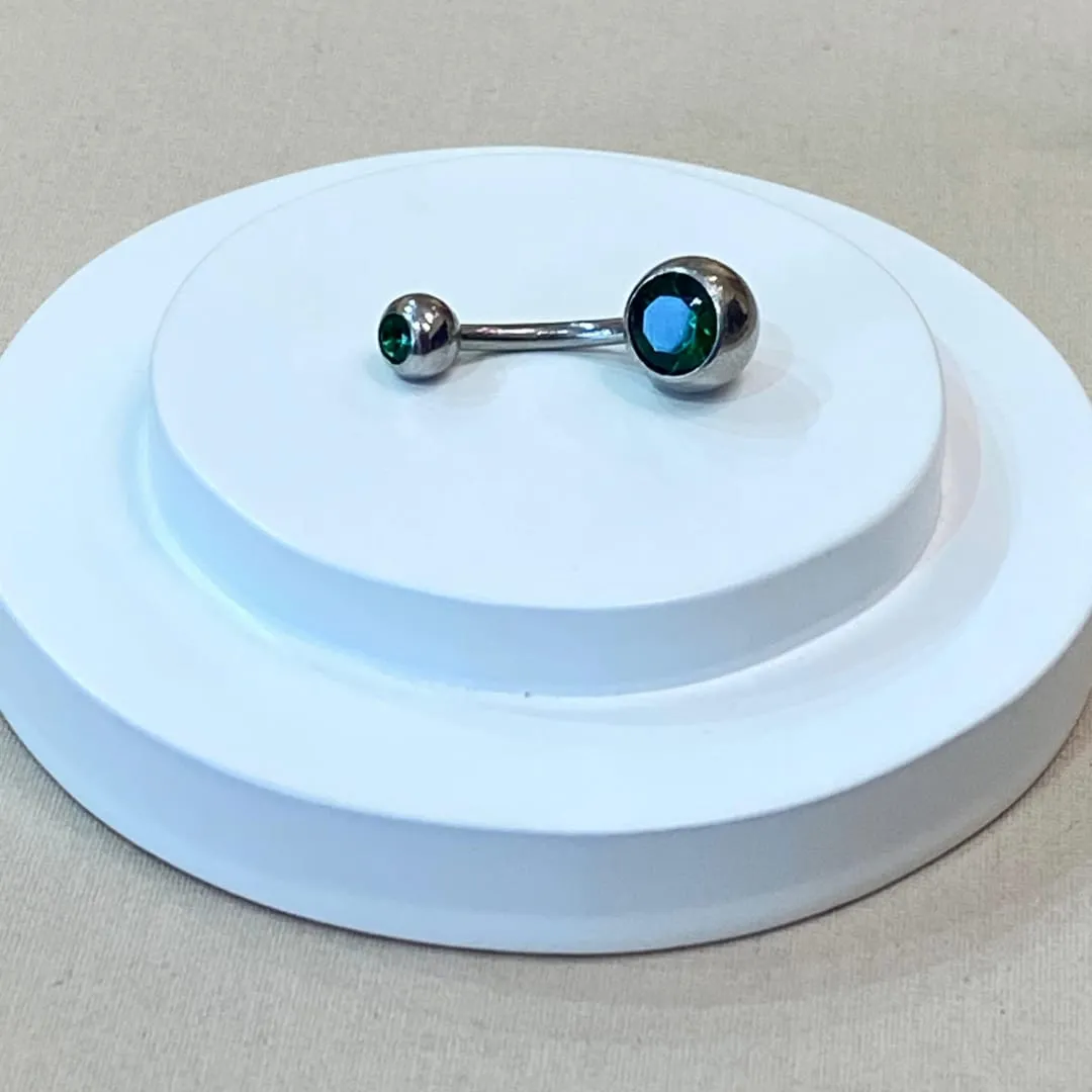 PIERCING UMBIGO AÇO ZIRCÔNIA VERDE