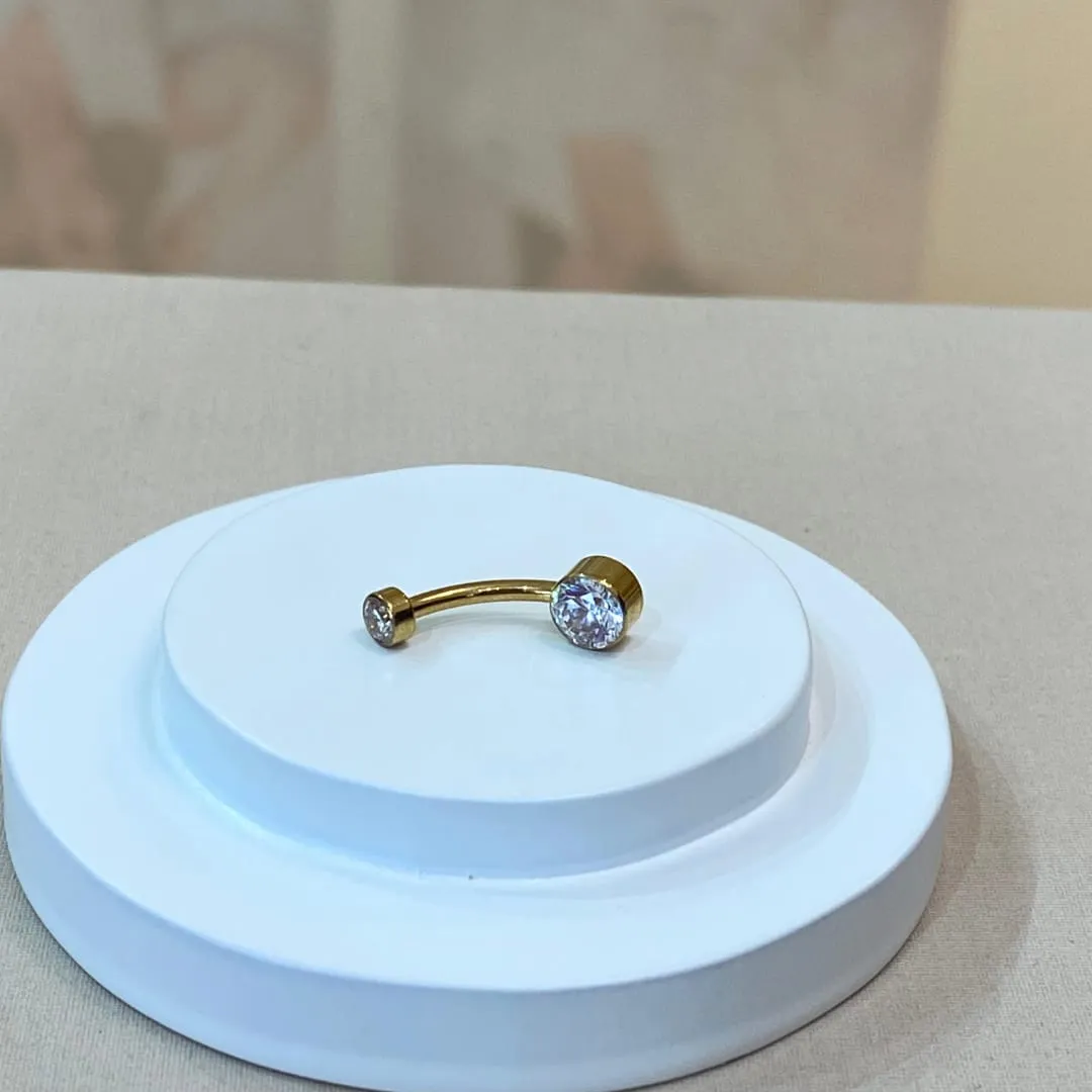 PIERCING UMBIGO PVD GOLD ZIRCÔNIA CRISTAL