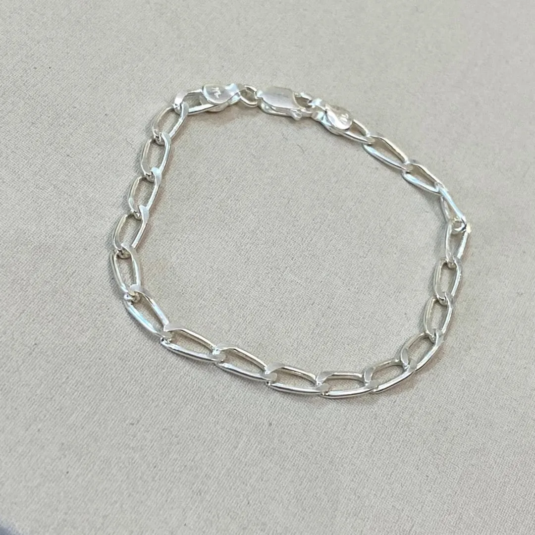 PULSEIRA PRATA MASCULINA INFANTIL ELOS GRANDES