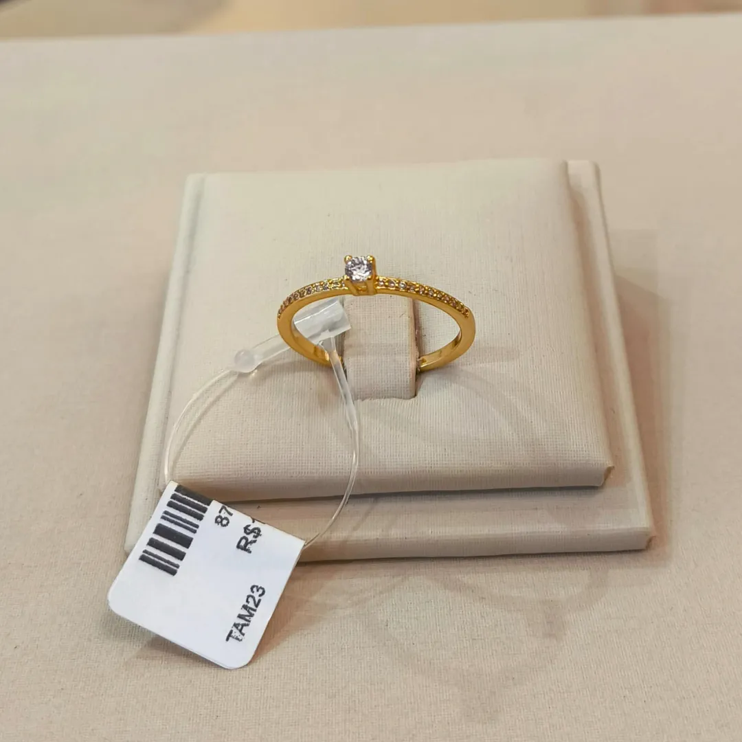 SOLITÁRIO CRAVEJADO COM ZIRCÔNIA CHUVEIRINHO TAMANHO 23
