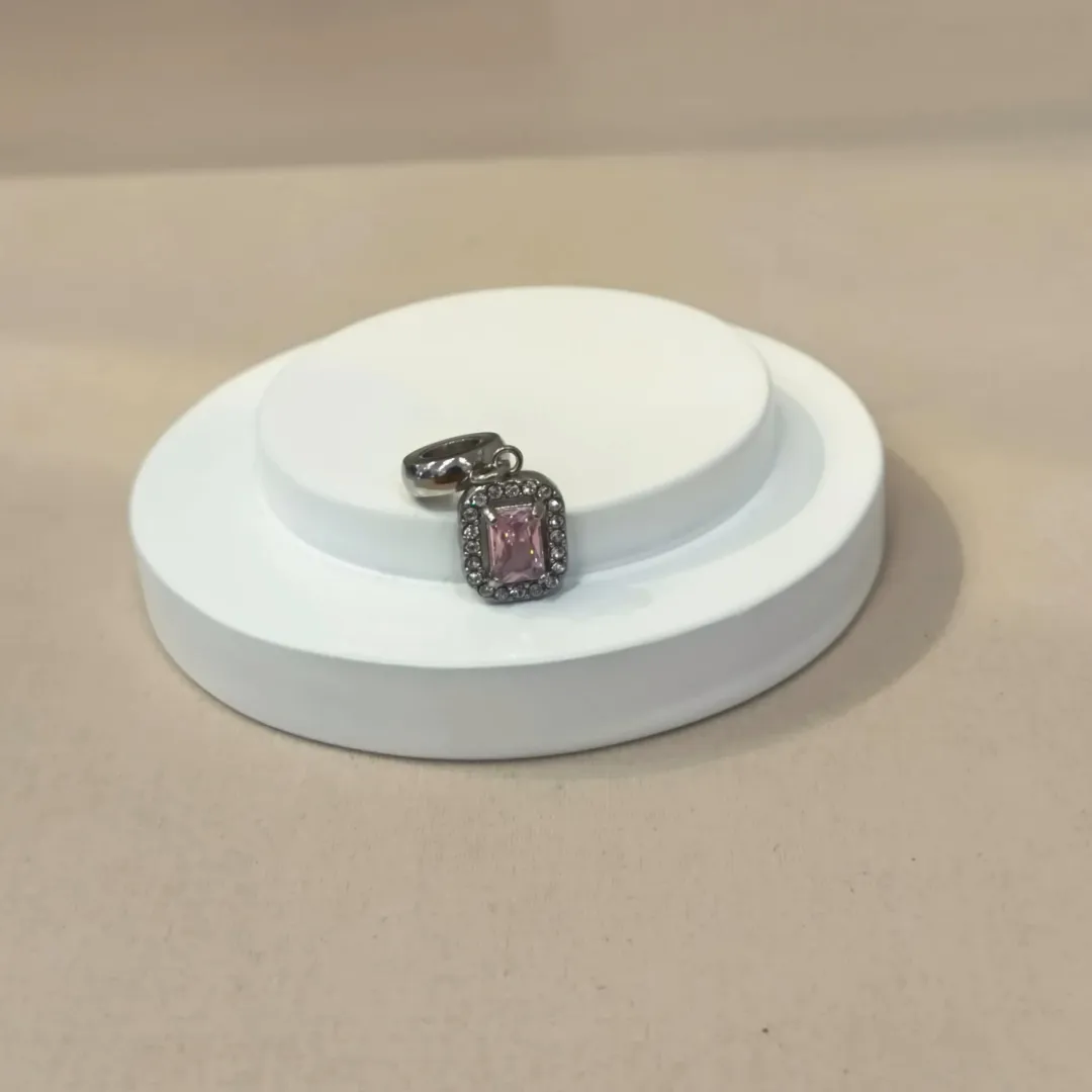 BERLOQUE AÇO RETÂNGULO ROSA
