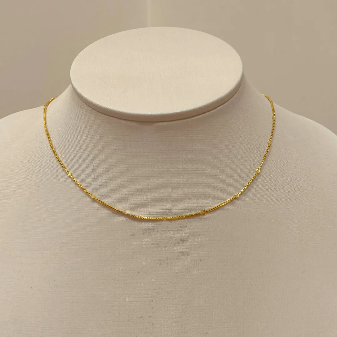 CHOKER VENEZIANA COM BOLINHAS CHAPEADAS
