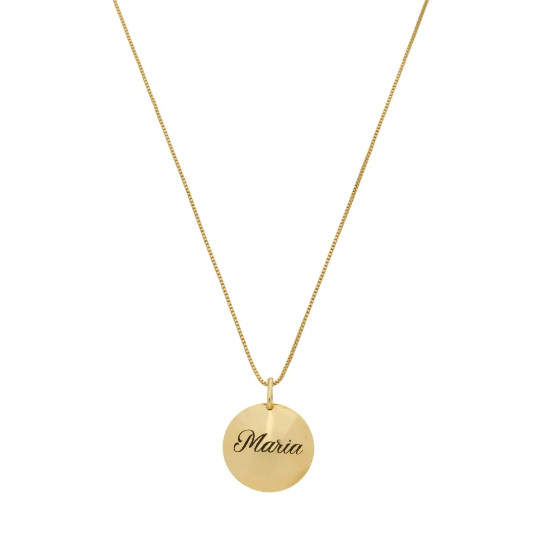 COLAR MEDALINHA ARREDONDADA COM NOME