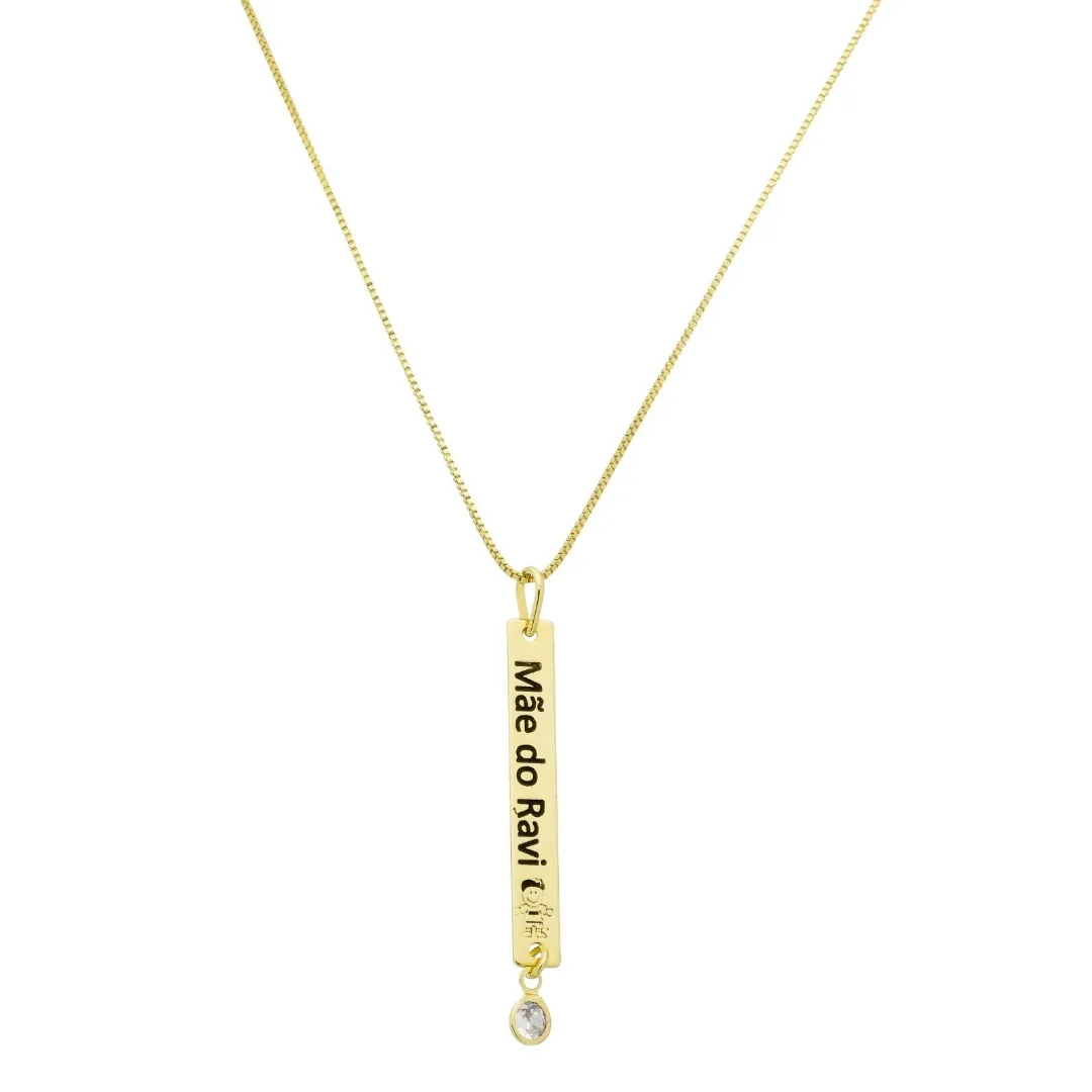 COLAR PERSONALIZADO PLAQUINHA MÃE DO RAVI