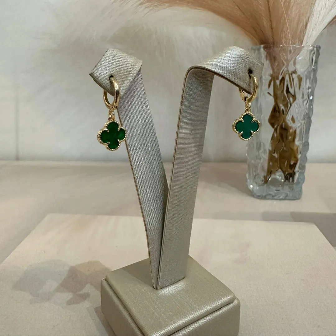 ARGOLA CLICK TREVO VAN CLEEF VERDE ESMERALDA