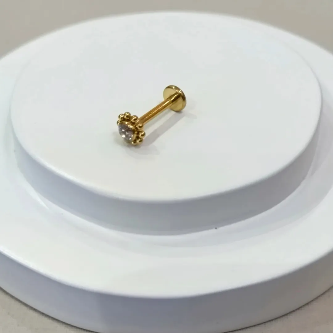 PIERCING LABRET SOL PVD GOLD