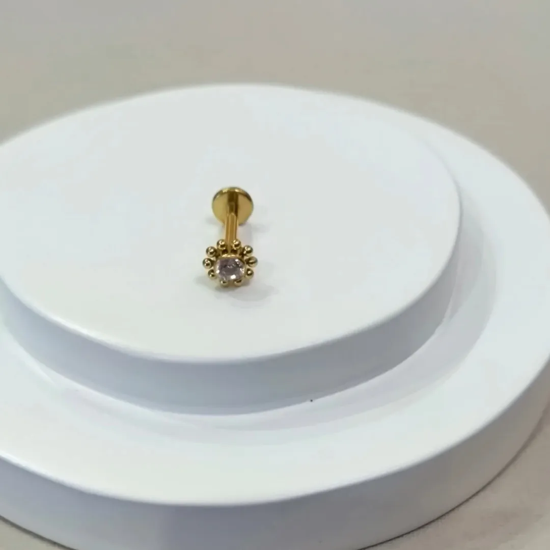 PIERCING LABRET SOL PVD GOLD