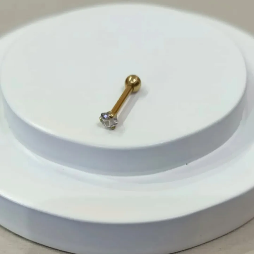 PIERCING MICROBELL CORAÇÃO PVD GOLD