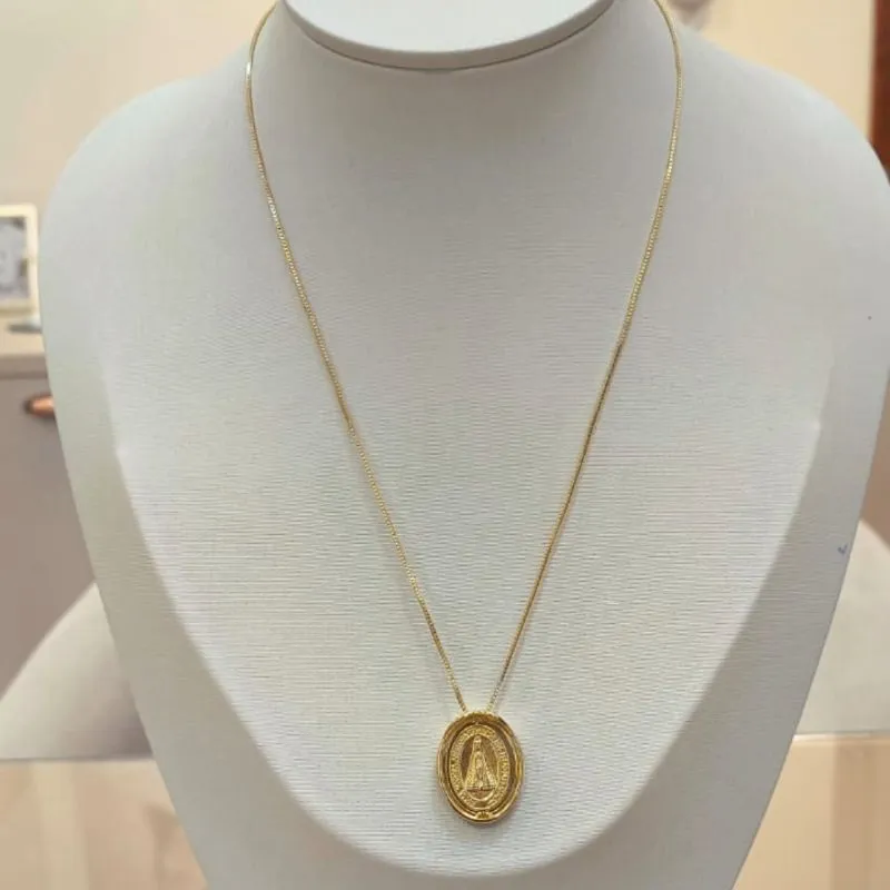 CORRENTE VENEZIANA COM MEDALHA NOSSA SENHORA APARECIDA GIRATÓRIA