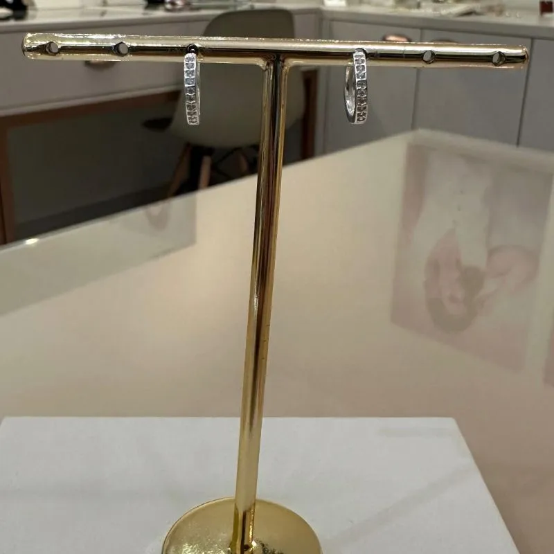 ARGOLA PRATA CRAVEJADA M