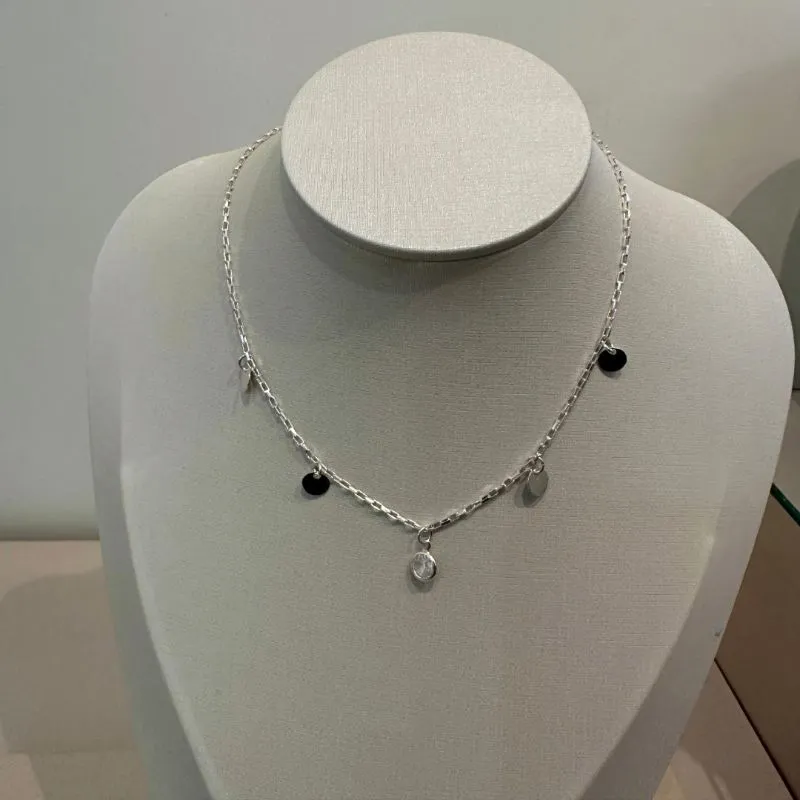 CHOKER PRATA ELOS CARTIER MEDALHAS E ZIRCÔNIA