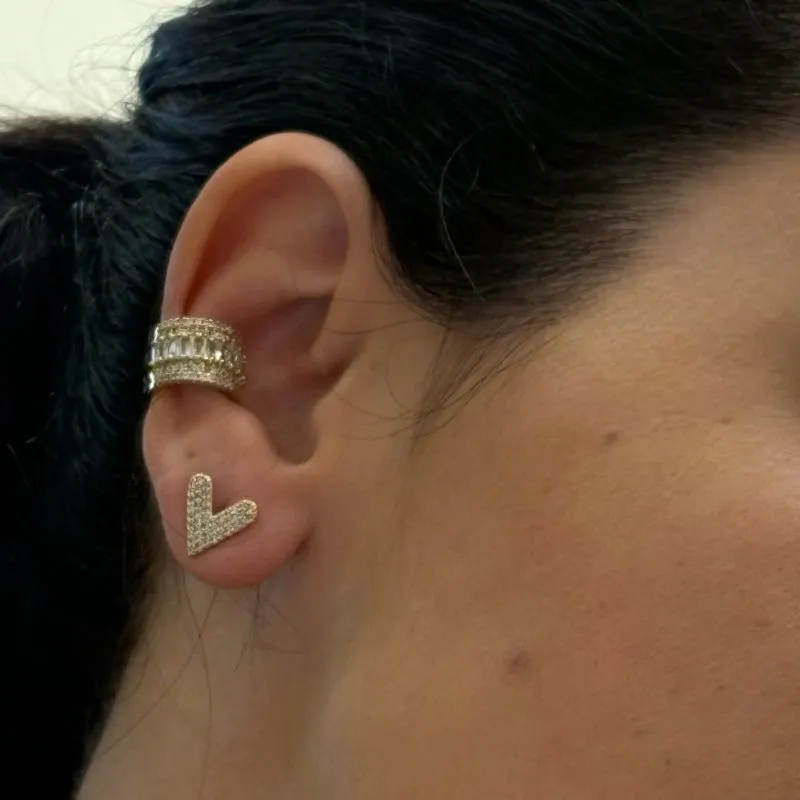 PIERCING FAKE LUXO CRAVEJADO E ZIRCÔNIAS NAVETES