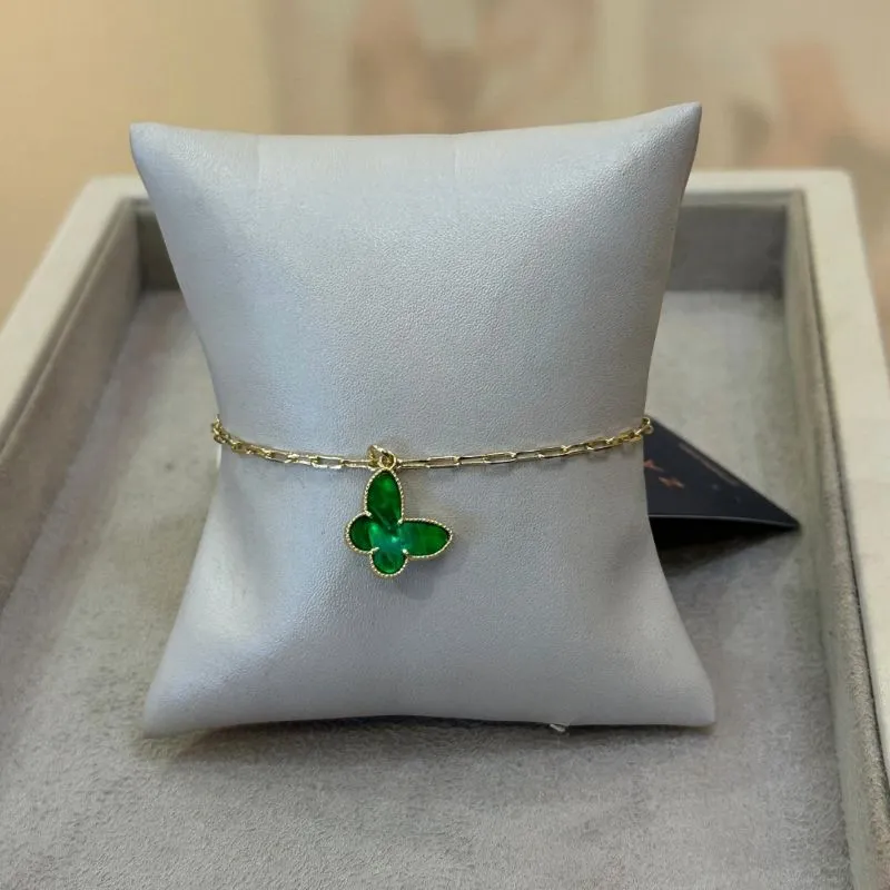 PULSEIRA CARTIER COM PINGENTE BORBOLETA VERDE